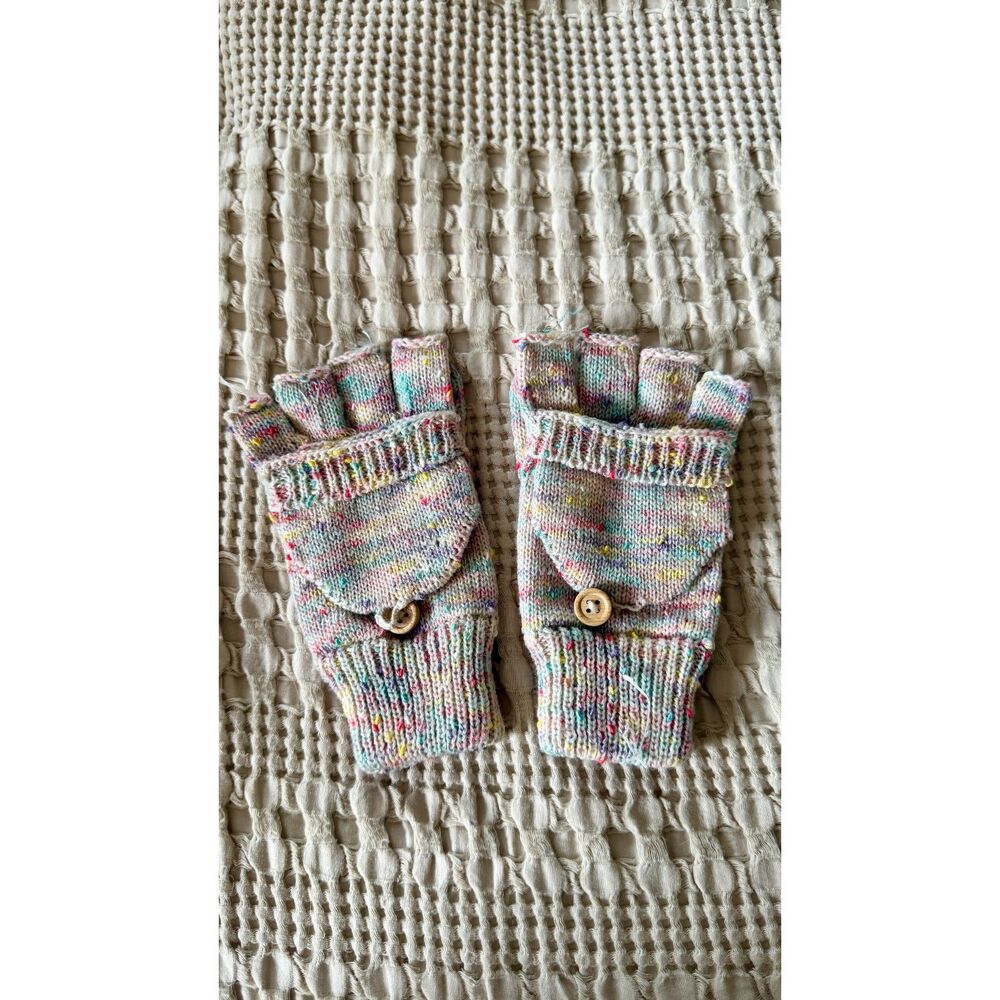 Speckled Confetti Knit Convertible Fingerless Flip Top Mittens